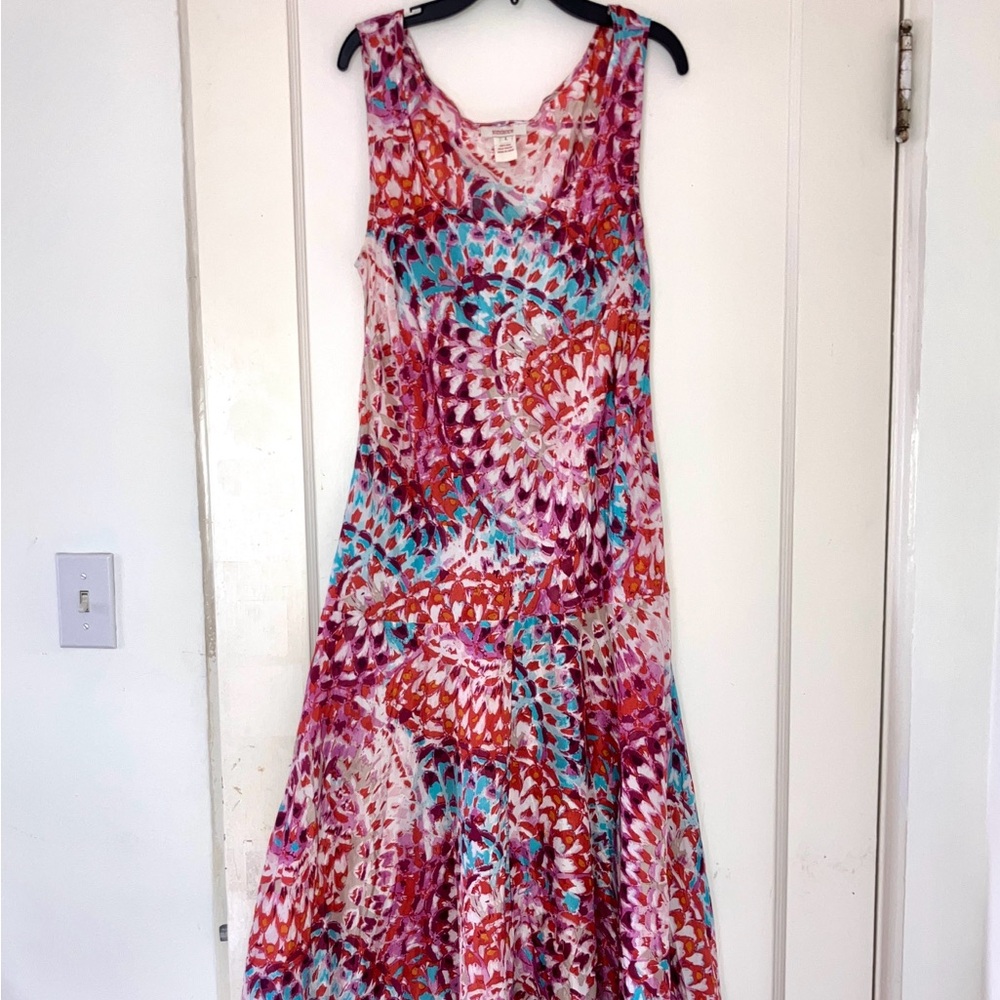 Silk Sleeveless Maxi Dress Multicolor